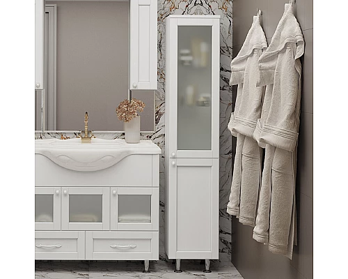 Приобрести Латте - 35 Пенал правый белая эмаль в магазине сантехники Santeh-Crystal.ru