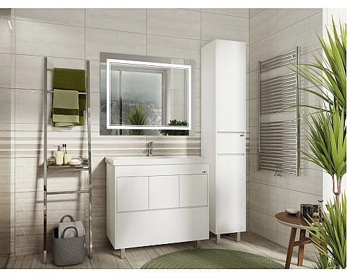 Заказать Алиса - 35 Пенал с 1 ящ. напольный белый левый в магазине сантехники Santeh-Crystal.ru