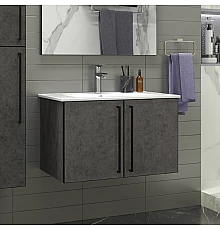 ROCK - 75 Тумба прямая подвесная темно-серый (Чикаго) ЛДСП