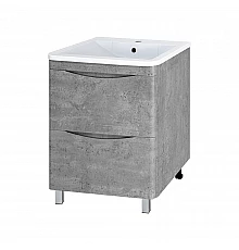 Атлантик - 70 Тумба напольная  с 2 ящ. закруг. края серый камень