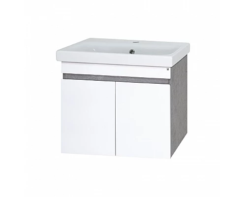 Купить Ронда - 50 Тумба подвесная прямая 2 дв. (бок. ДСП Чикаго, фас.белая эмаль) в магазине сантехники Santeh-Crystal.ru