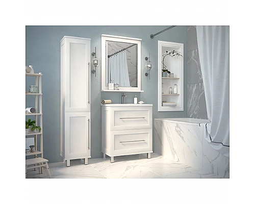 Приобрести Марта - 60 Тумба напольная 2 ящ. белая эмаль (глянец) в магазине сантехники Santeh-Crystal.ru