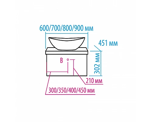 Заказать Ива - 70 Тумба подвесная Графит пленка 1 ящ в магазине сантехники Santeh-Crystal.ru