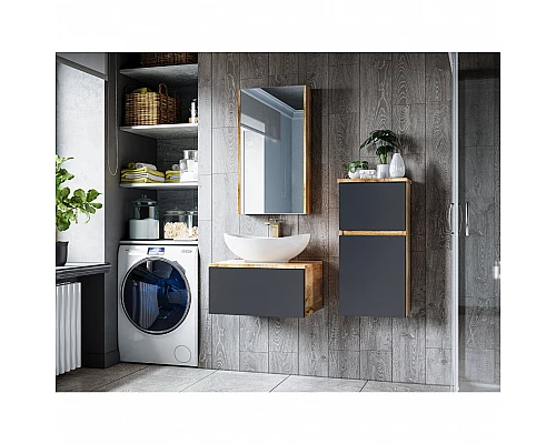 Заказать Ива - 90 Тумба подвесная Графит пленка 1 ящ в магазине сантехники Santeh-Crystal.ru