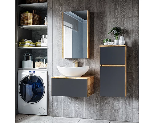 Заказать Ива - 90 Тумба подвесная Графит пленка 1 ящ в магазине сантехники Santeh-Crystal.ru