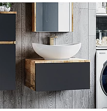 Ива - 90 Тумба подвесная Графит пленка 1 ящ