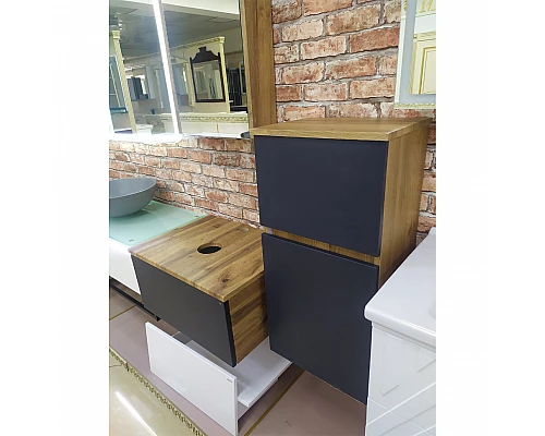 Заказать Ива - 90 Тумба подвесная Графит пленка 1 ящ в магазине сантехники Santeh-Crystal.ru