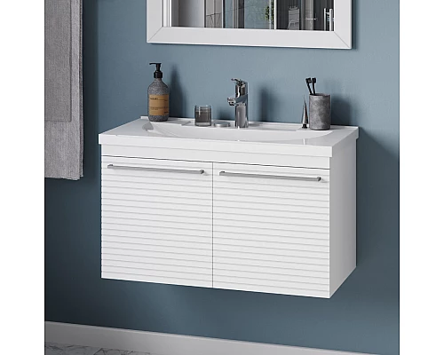 Заказать CATANIA - 80 Тумба подвесная белая (эмаль) в магазине сантехники Santeh-Crystal.ru