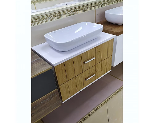 Приобрести ALSKAR - 60 Тумба с фанеров. фасадом (бока бел. глянец) подвесной в магазине сантехники Santeh-Crystal.ru