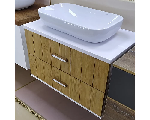 Приобрести ALSKAR - 60 Тумба с фанеров. фасадом (бока бел. глянец) подвесной в магазине сантехники Santeh-Crystal.ru