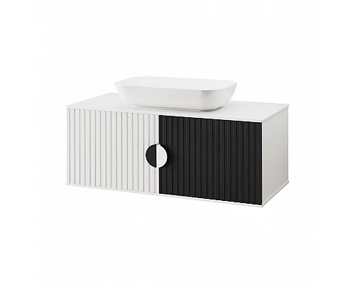 Заказать RICHARD -105 Тумба подвесная 2 дв. белый/черный в магазине сантехники Santeh-Crystal.ru