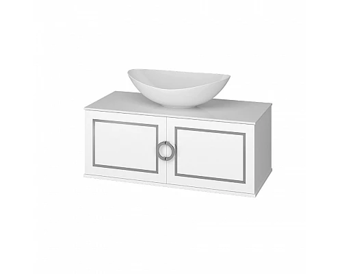 Приобрести STEFFANY -105 Тумба подвесная 2 дв. с хром вставкамии в магазине сантехники Santeh-Crystal.ru