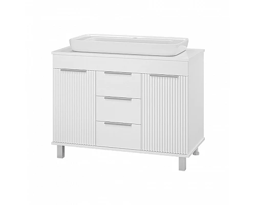Приобрести ENFIDA -100 Тумба напольная 3 ящ. белая мат. эмаль (Энфида) в магазине сантехники Santeh-Crystal.ru