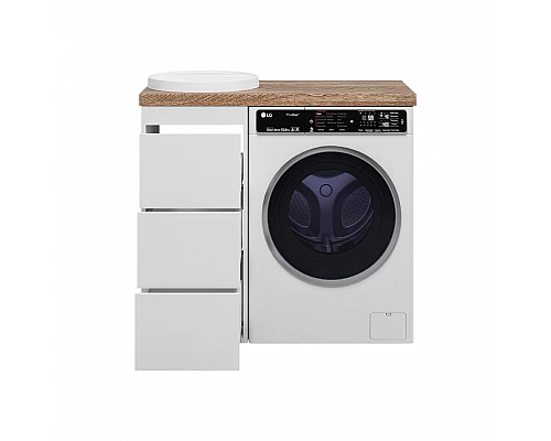 Приобрести GRAFIT - 40 Тумба напольная 3 ящ. БЕЛАЯ под стиральную машину ПВХ в магазине сантехники Santeh-Crystal.ru