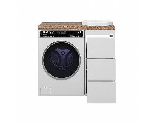 Приобрести GRAFIT - 40 Тумба напольная 3 ящ. БЕЛАЯ под стиральную машину ПВХ в магазине сантехники Santeh-Crystal.ru