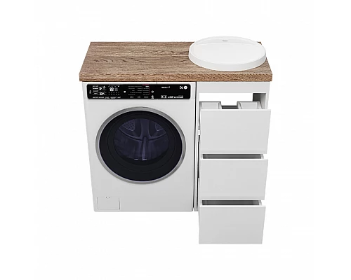 Приобрести GRAFIT - 40 Тумба напольная 3 ящ. БЕЛАЯ под стиральную машину ПВХ в магазине сантехники Santeh-Crystal.ru