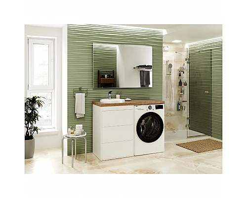 Приобрести GRAFIT - 40 Тумба напольная 3 ящ. БЕЛАЯ под стиральную машину ПВХ в магазине сантехники Santeh-Crystal.ru