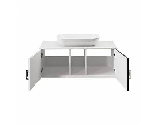 Заказать RICHARD -105 Тумба подвесная 2 дв. белый/черный в магазине сантехники Santeh-Crystal.ru