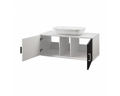 Заказать RICHARD -105 Тумба подвесная 2 дв. белый/черный в магазине сантехники Santeh-Crystal.ru