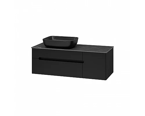 Купить Роял -120 Тумба подвесная с 2 ящ. 1 дв. черный в магазине сантехники Santeh-Crystal.ru