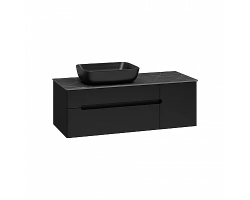 Купить Роял -120 Тумба подвесная с 2 ящ. 1 дв. черный в магазине сантехники Santeh-Crystal.ru