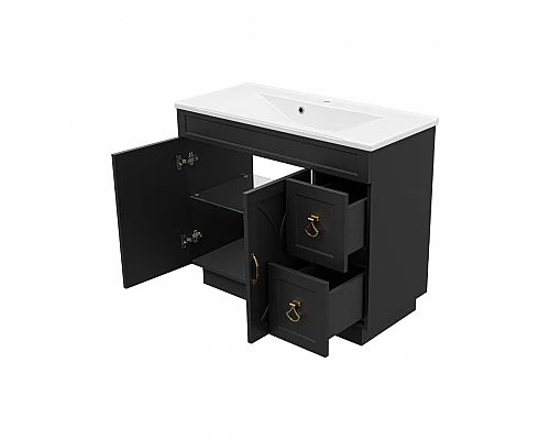 Купить Амбра -100 Тумба черная матовая с 2 ящ. в магазине сантехники Santeh-Crystal.ru