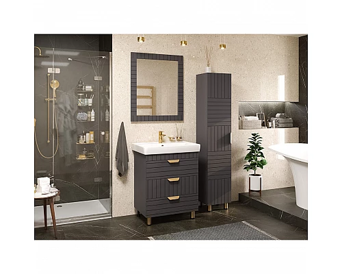 Заказать GLOSTER - 70 Тумба с 3 ящ. напольная, графит в магазине сантехники Santeh-Crystal.ru