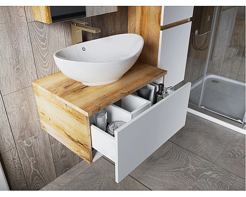 Приобрести Ива - 90 Тумба подвесная комбинированная 1 ящ. О в магазине сантехники Santeh-Crystal.ru