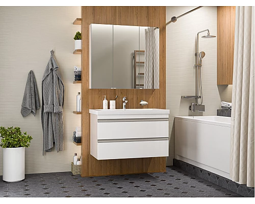 Приобрести Ингрид - 90 Тумба подвесная с 2 ящ.эмаль в магазине сантехники Santeh-Crystal.ru