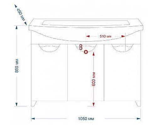 Приобрести Лаванда -105 Тумба прямая белая в магазине сантехники Santeh-Crystal.ru