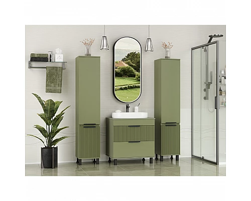 Заказать ENFIDA - 70 Тумба напольная 2 ящ. зеленая мат. эмаль (Энфида) в магазине сантехники Santeh-Crystal.ru