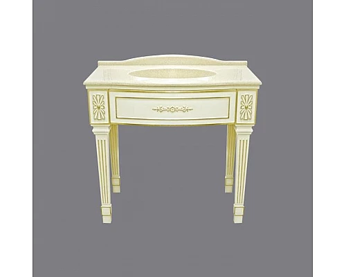 Купить Tiffany - 100 Тумба на ножках бел. сусальное золото в магазине сантехники Santeh-Crystal.ru
