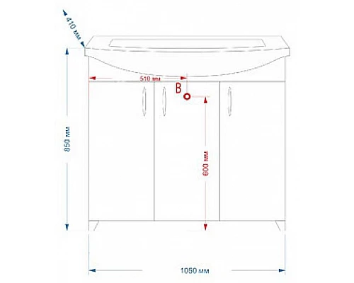 Приобрести Балтика -105 Тумба прямая в магазине сантехники Santeh-Crystal.ru