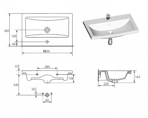 Заказать Винтаж -100 Тумба подвесная с 2 ящ. дуб в магазине сантехники Santeh-Crystal.ru