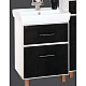 Приобрести Гранд LUXE - 70 Тумба с 2 ящ.  черно/белая кожа CROCO в магазине сантехники Santeh-Crystal.ru