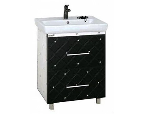Заказать Гранд LUXE - 80 Тумба с 2 ящ. черно/белая кожа CRISTALLO в магазине сантехники Santeh-Crystal.ru