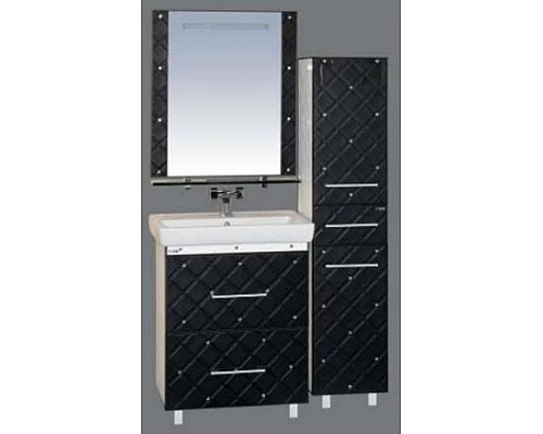 Заказать Гранд LUXE - 80 Тумба с 2 ящ. черно/белая кожа CRISTALLO в магазине сантехники Santeh-Crystal.ru