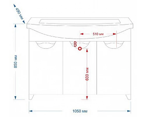 Приобрести Лаванда -105 Тумба прямая белая в магазине сантехники Santeh-Crystal.ru