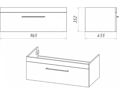 Приобрести Турин -100 Тумба подвесная орех глянец/белый в магазине сантехники Santeh-Crystal.ru