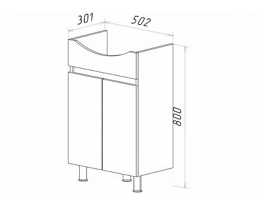 Купить Элегия - 55 Тумба напольная прямая (ПВХ) в магазине сантехники Santeh-Crystal.ru