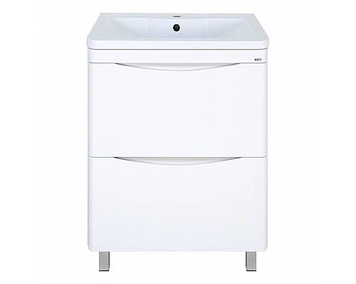 Заказать Атлантик - 60 Тумба напольная  с 2 ящ. закруг. края / раковина в магазине сантехники Santeh-Crystal.ru