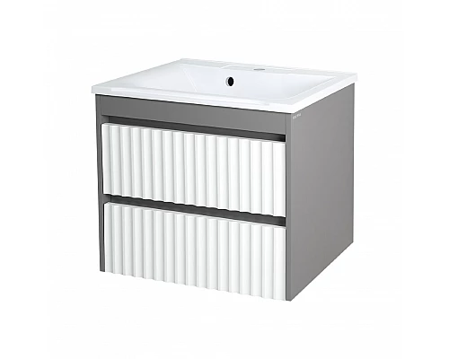 Приобрести BALATON - 65 Тумба подвесная с 2 ящ., комбинированный / раковина в магазине сантехники Santeh-Crystal.ru