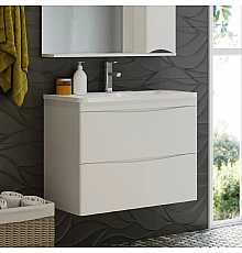 Атлантик - 80 Тумба подвесная с 2 ящ. закруг. края / раковина