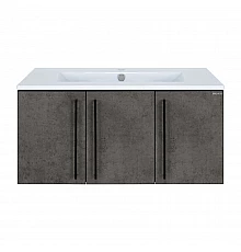 ROCK - 90 Тумба прямая подвесная темно-серый / раковина