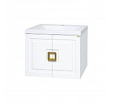 Галвер - 90 Тумба прямая подвесная белая / раковина