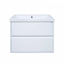 Алиса - 75 тумба 2 ящ. подвесная белая эмаль / раковина