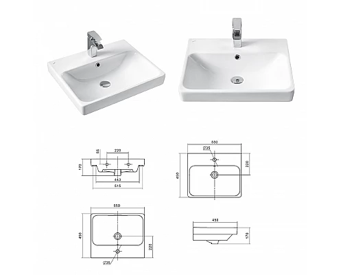 Приобрести Адриана - 55 Тумба подвесная с 2 ящ. / раковина в магазине сантехники Santeh-Crystal.ru