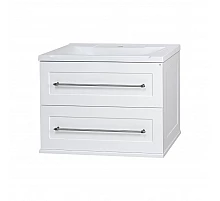 Марта - 60 Тумба подвесная 2 ящ. белая эмаль (глянец) / раковина