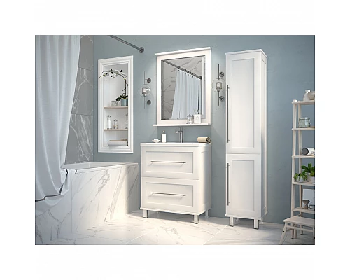 Приобрести Марта - 70 Тумба напольная белая эмаль (глянец) / раковина в магазине сантехники Santeh-Crystal.ru