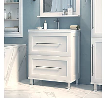 Марта - 70 Тумба напольная белая эмаль (глянец) / раковина